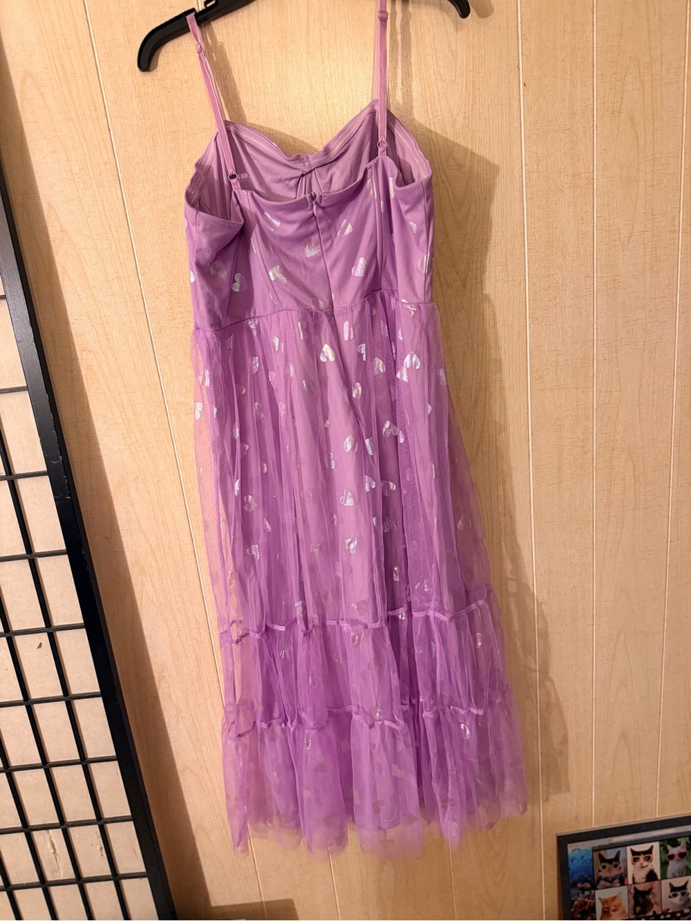 Betsey Johnson Lavender Heart Print Dress - Picture 7 of 10
